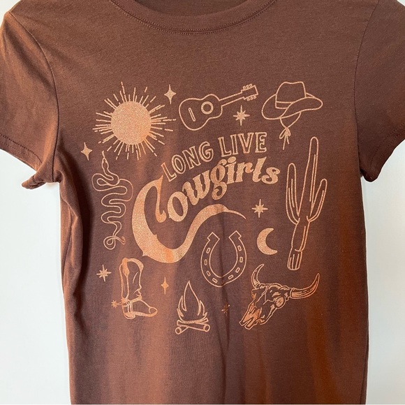 Wound Up Short Sleeve Graphic Tee Country Long Live Cowgirls XS - Picture 2 of 4